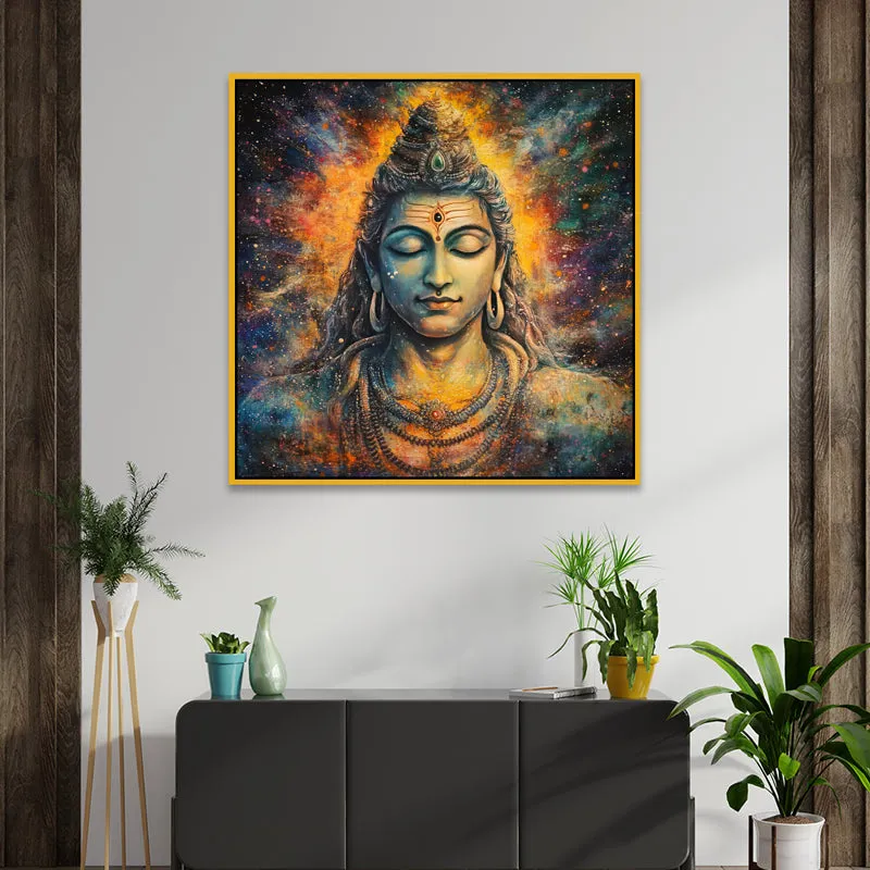 Shiva Meditation Canvas Wall Art With Frame media 1