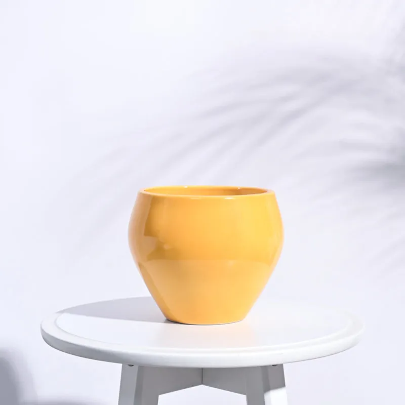 Ugaoo Apple Yellow Ceramic Pot- Medium media 1