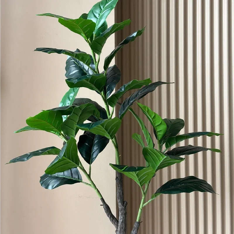 Jungle Fiddle Fig Artificial Plant With Black Plastic Pot - 95 cm (3.1 ft) - 5