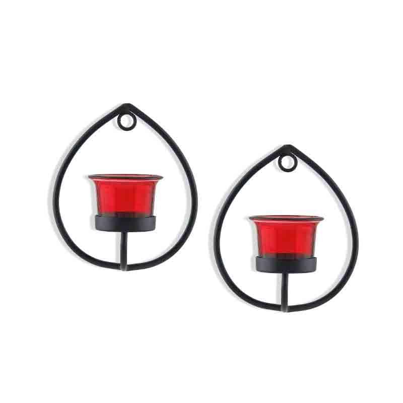 Aureate Candle Holder - Black & Red - Set Of Two media 3