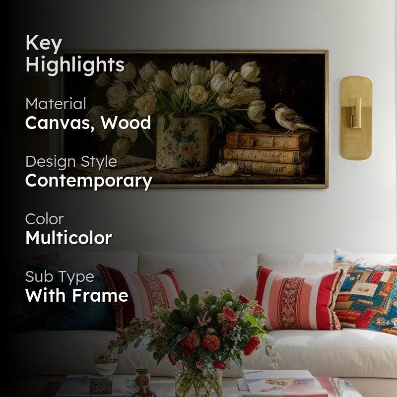 Peaceful Pages Canvas Wall Painting With Frame media 2
