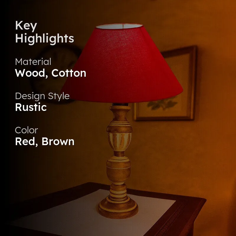 Zenrae Muse Wooden Table Lamp - Red media 2