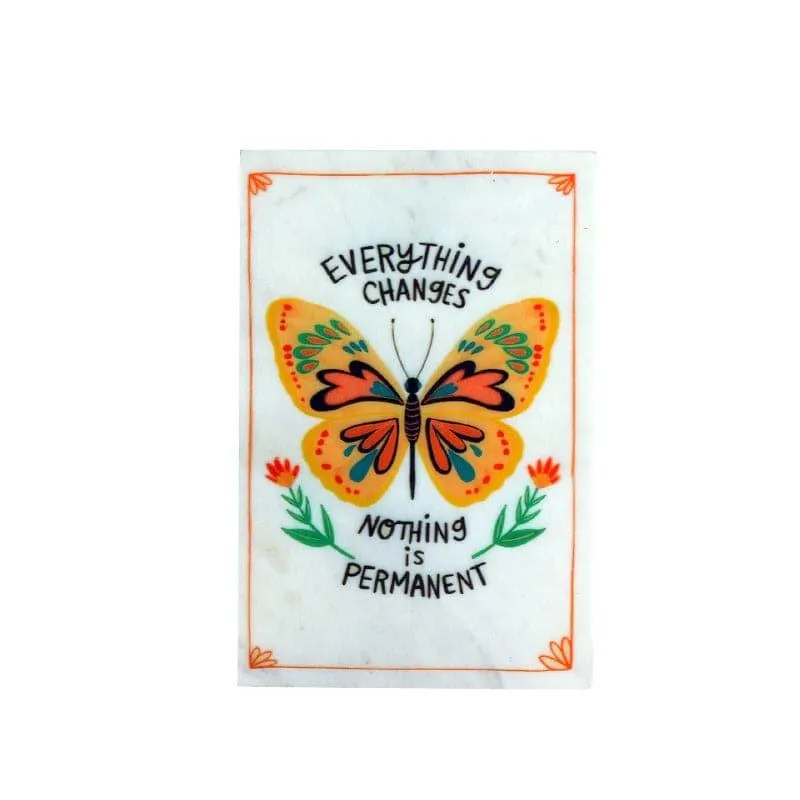 Nothing Is Permanent Butterfly Printed Marble Wall Accent media 3