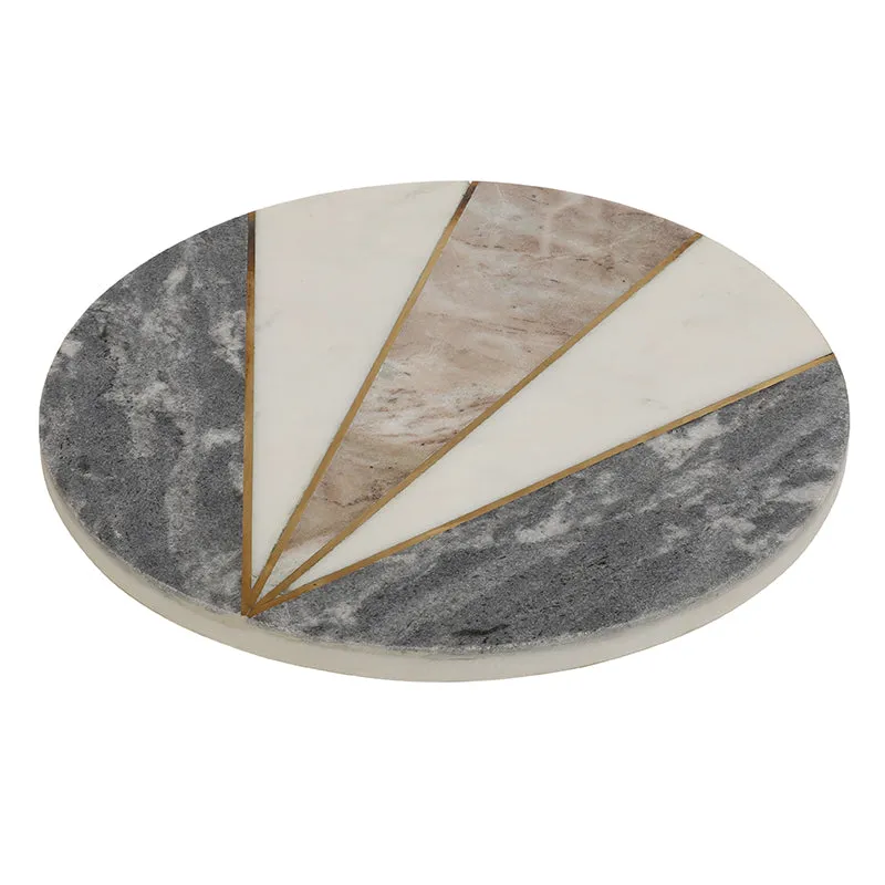 Elegra (Marble,Brass) Marble Serving Platter media 5