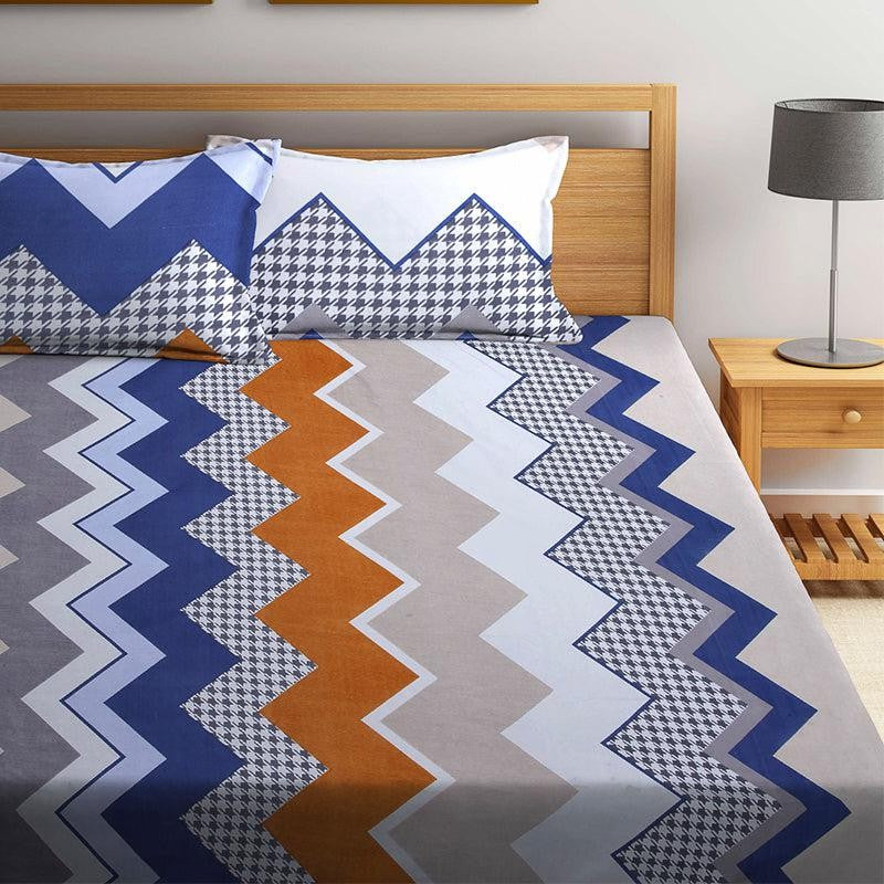 Roscoe Geometric PolyCotton Bedsheet  - 150 GSM media 4