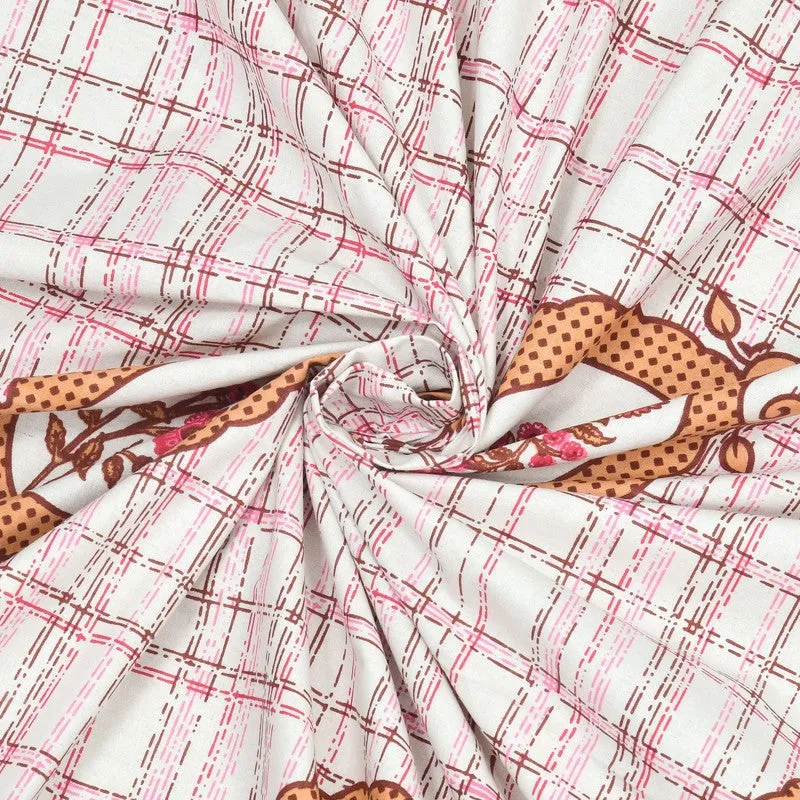 Royalza Cotton Bedsheet (Peach,Pink) - 240 TC media 5
