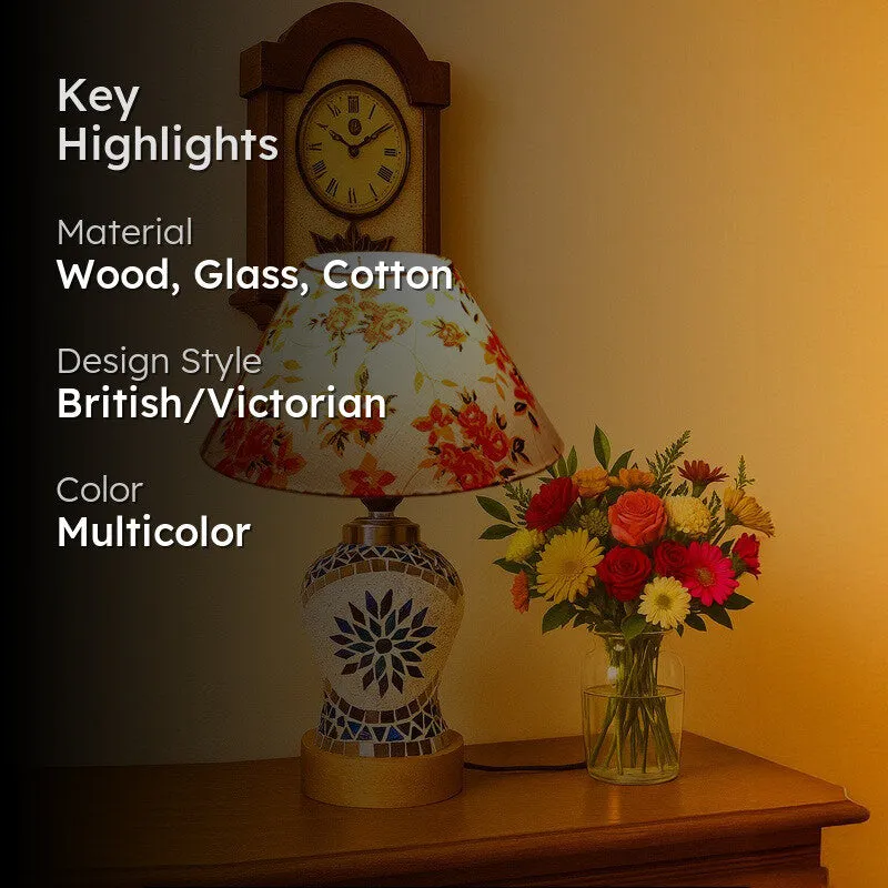 Floranira Fleur Cone Wooden Table Lamp - Multicolor media 2
