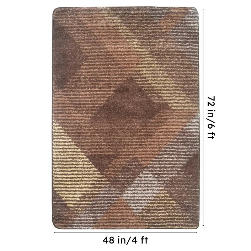 Tivrel Abstract Micro Fiber Area Rug - Brown media 7