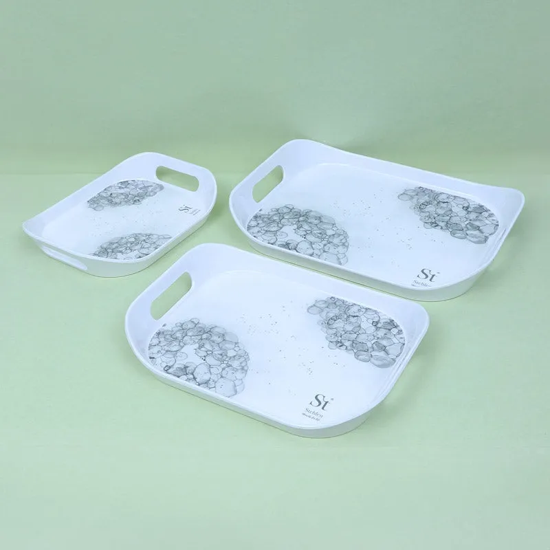 Hydrangea Florae Serving Tray (Grey) - Set Of Three media 6