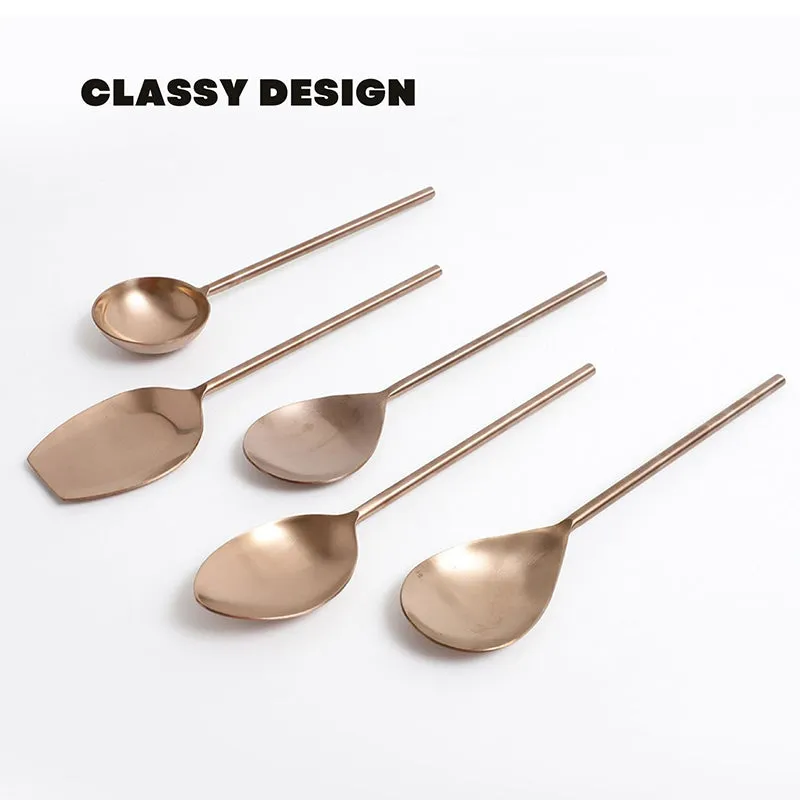 Zarif Stainless Steel Serving Spoon - Set Of Five media 5