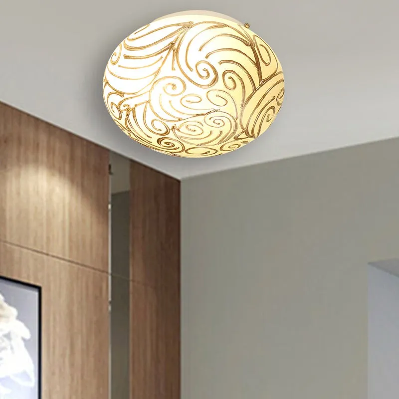 Clario Flush Mount Glass Ceiling Lamp media 2