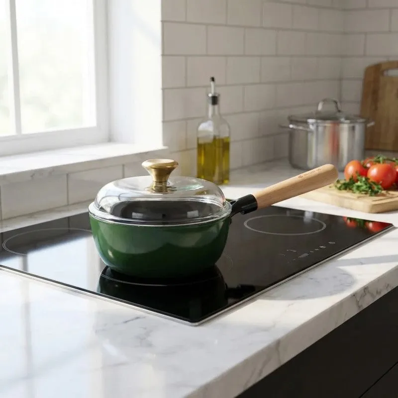 Cumin Co Enamel Cast Iron Sauce Pan (1500 mL) - Green media 1