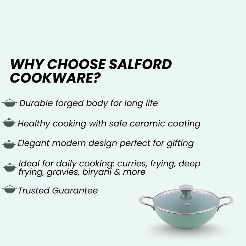 Salford SpiceForge Ceramic Kadhai With Lid- 3200 mL media 8