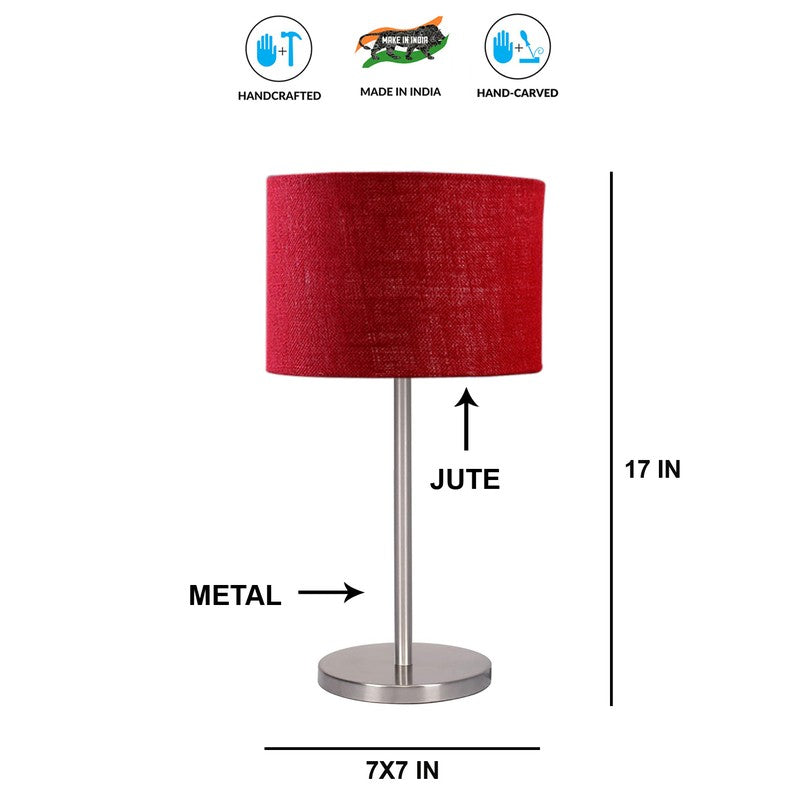 Noctra Aura Glow Metal Table Lamp - Maroon media 8