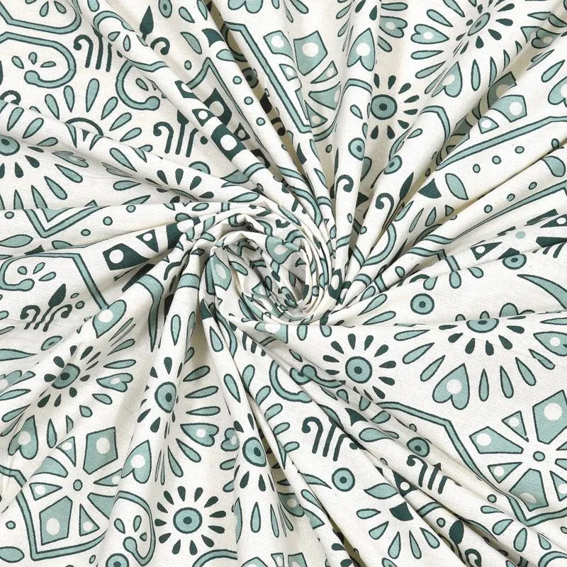 Madhuprerna Printed Cotton Bedsheet (Green) - 160 TC media 5