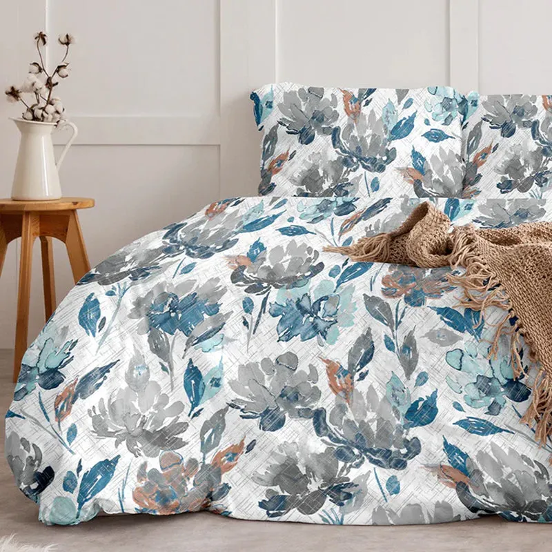 Vintage Rustica Fitted Cotton Bedsheet (Blue) - 300 TC media 5