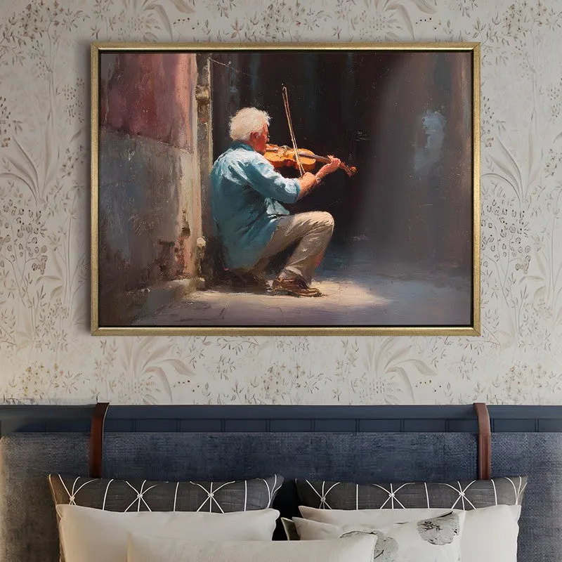 Alley Violin Canvas Wall Painting With Frame media 5
