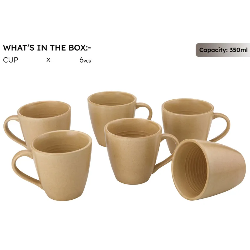 Tassa Ceramic Coffee Mug (350 mL Each) - Set of Six media 4
