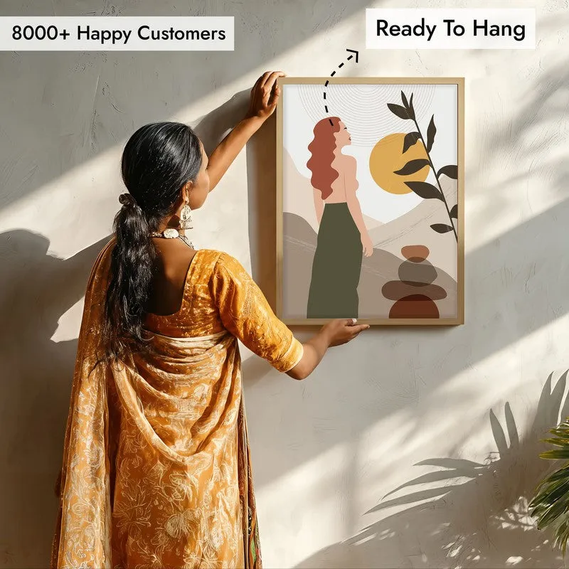 Unbreakable Bloom Lady Archival Canvas Wall Art - Natural Brown Frame media 7