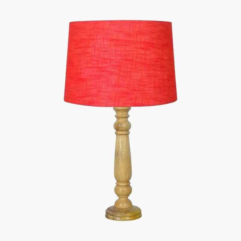 GlowWhisper Soft Light Wooden Table Lamp - Red media 3