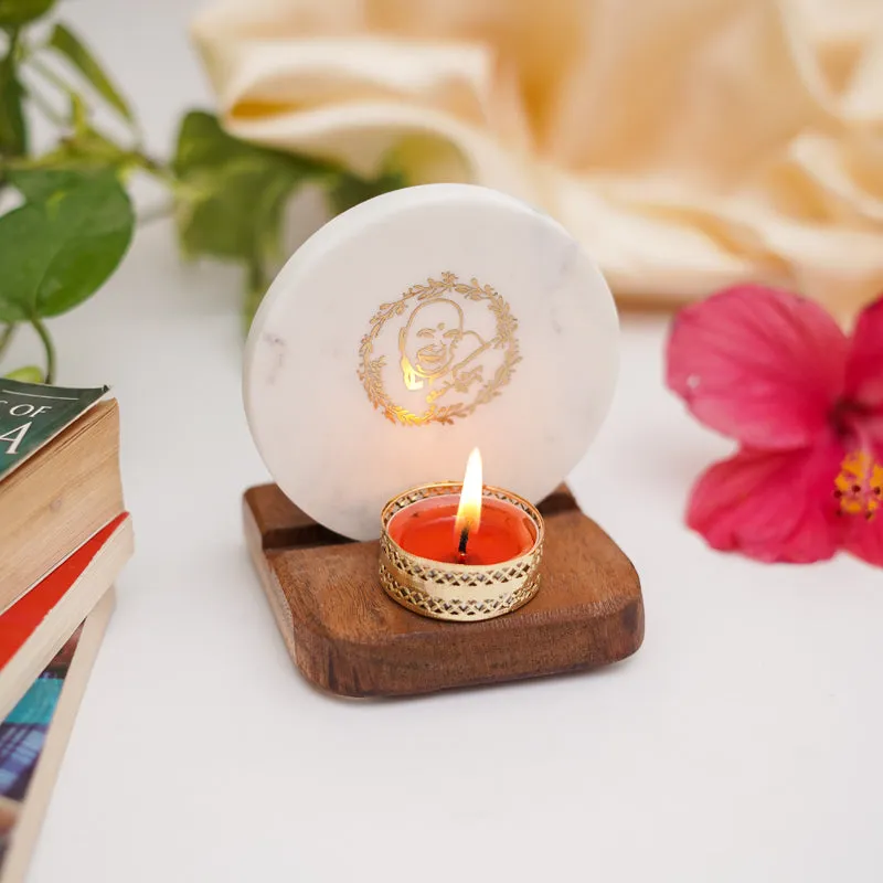 Guru Jee Marble Religious Accent With Tealight Candle Holder media 4