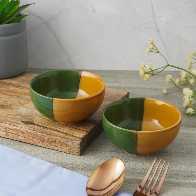 Dual Hue Bowl (Green & Yellow)- Set Of Two media 1