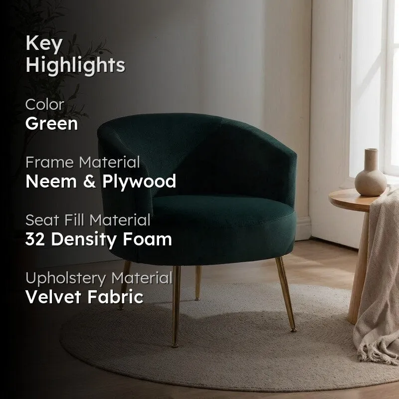 Stylo Neem Wood Accent Chair - Dark Green media 2