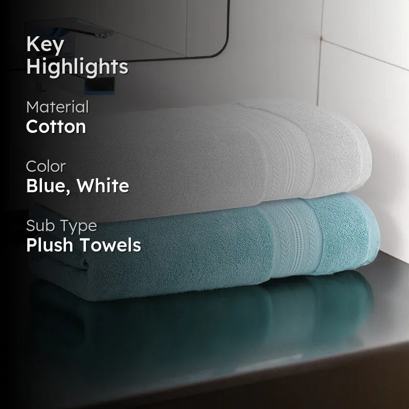 Reign Bath Towel (White & Blue) - Set Of Two media 2