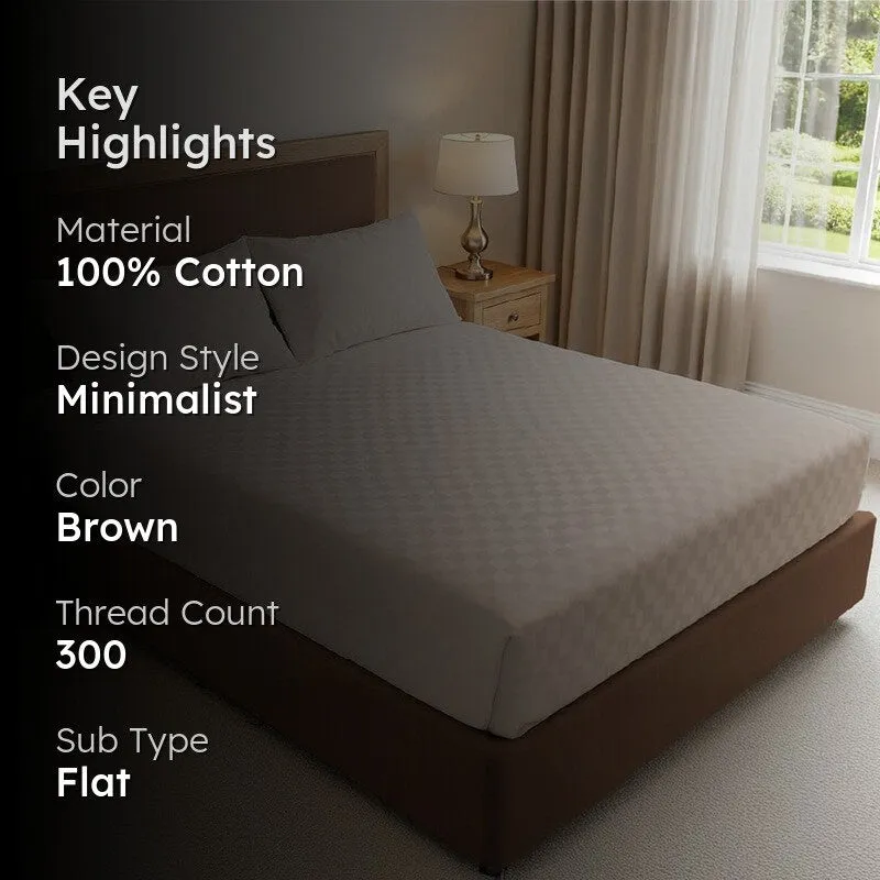 Urban Space Pastel Bliss Cotton Bedsheet (Brown) - 300 TC media 2