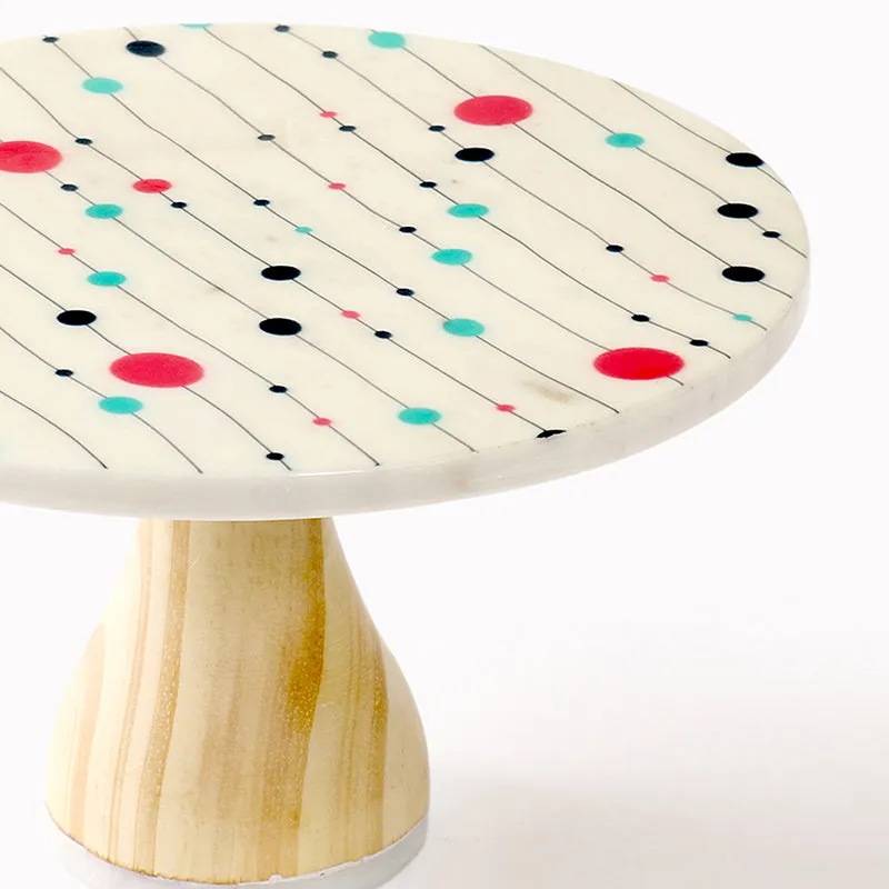 Margrain Printed Marble & Wood Cake Stand media 4