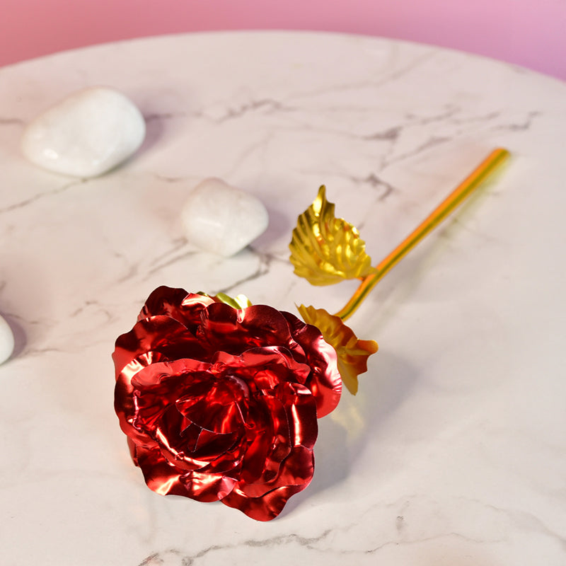 Story Of Rose Resin Showpiece - Red