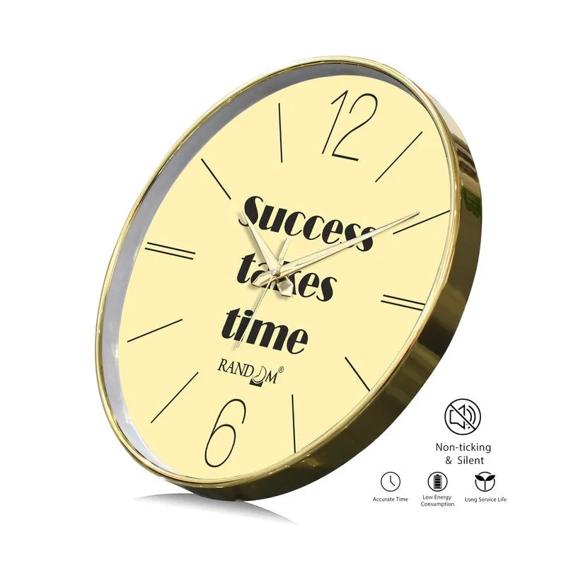 Success Takes Time Round Analog Wall Clock - Yellow media 7
