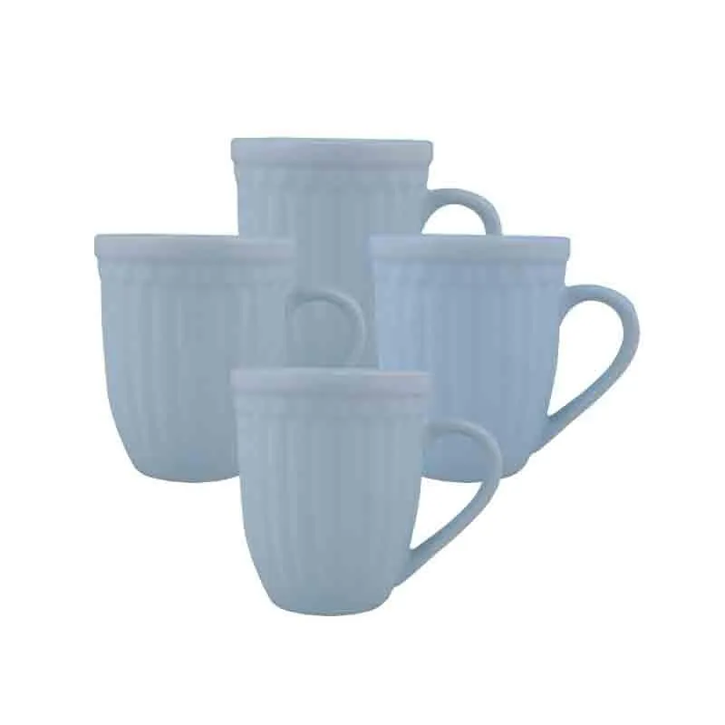 Mars Ceramic Coffee Mug (260 mL Each/Blue) - Set of Four media 4