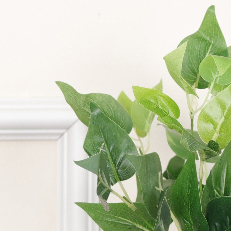 Artificial Pothos Plant With Black Fiber Pot - 0.9 Feet media 6