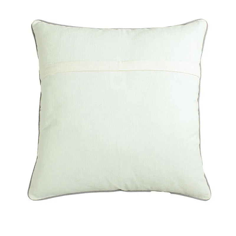 Dewdrop Petals Woven Cotton Cushion Cover (Grey) - Set Of Two media 5