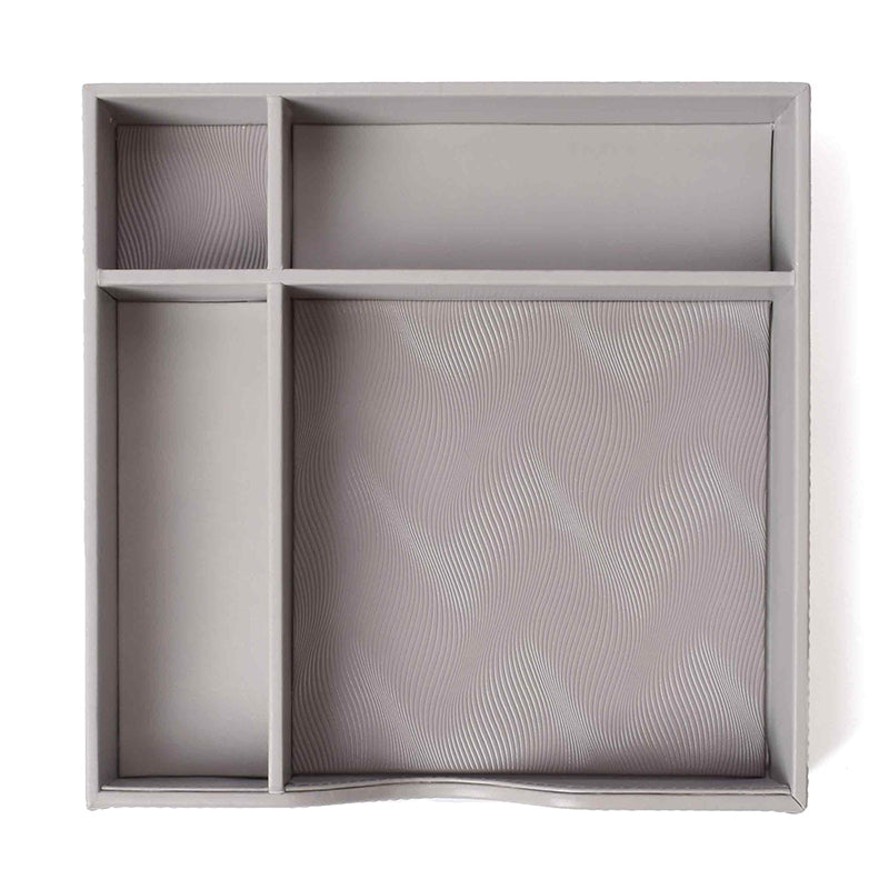 Veltrix Cube Faux Leather Desk Organiser - Grey media 6