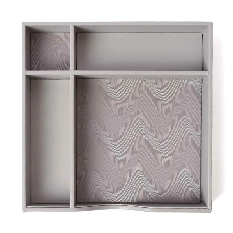 Veltrix Cube Faux Leather Desk Organiser - Grey media 6