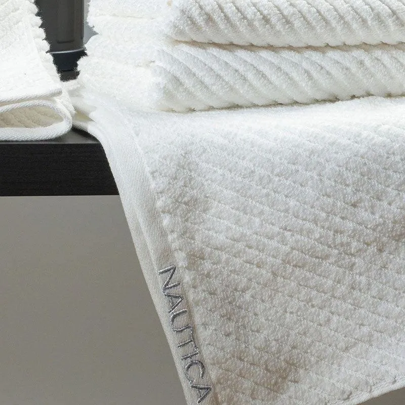 Nautica Riviera Soft Cotton Hand Towel (White) - Set Of Four media 3