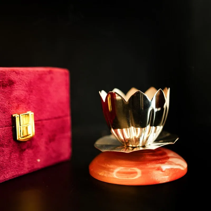 Luminique German Silver Diya with Gift Box media 3
