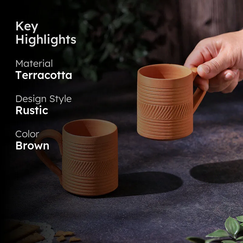 Srinda Terracotta Coffee Mug (250 mL Each) - Set of Two media 2