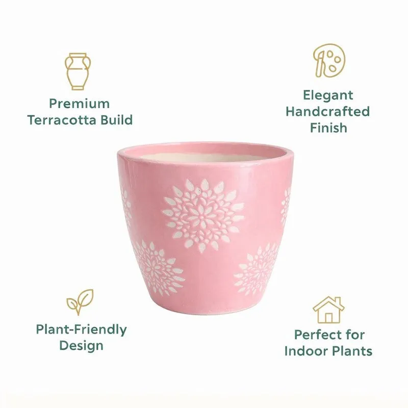 Flora Blush Ceramic Planter (Pink) - Set of Two media 8