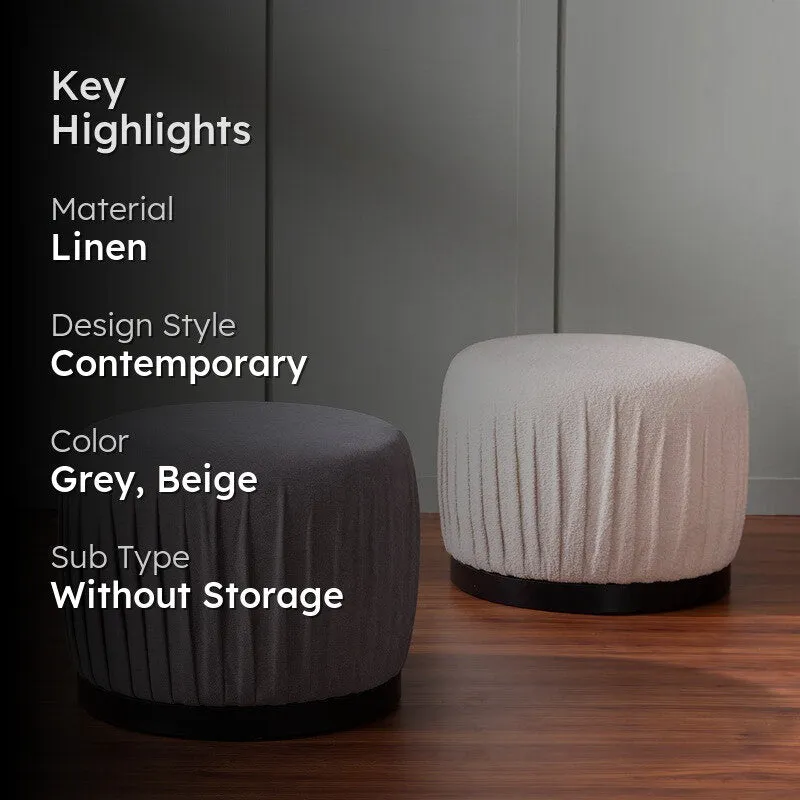Cozy Rest Pouffe (Grey & Beige) - Set Of Two media 2