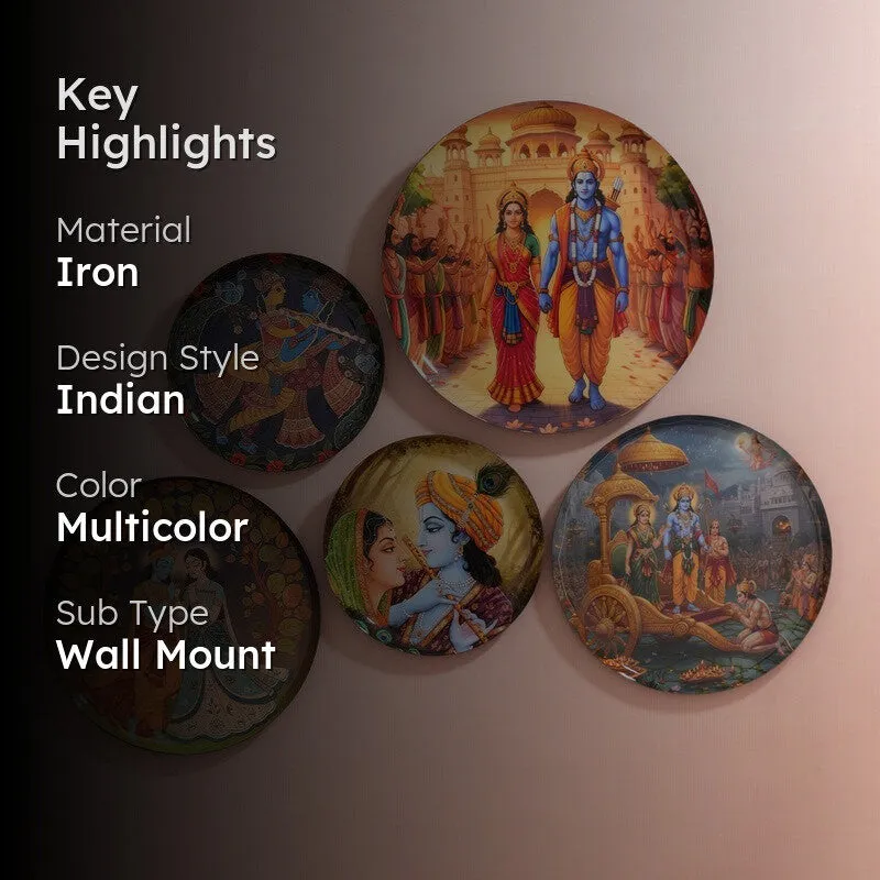 Krishna Whisper Wall Plates - Set of Five media 2
