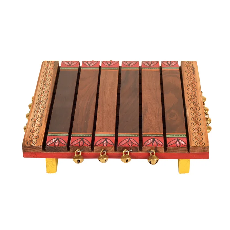 Nelena Handcrafted Wooden Pooja Chowki media 6