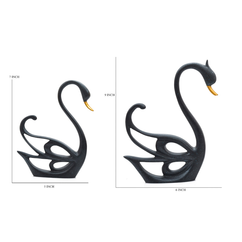 Swan Match Resin Couple Showpiece - Set Of Two media 5