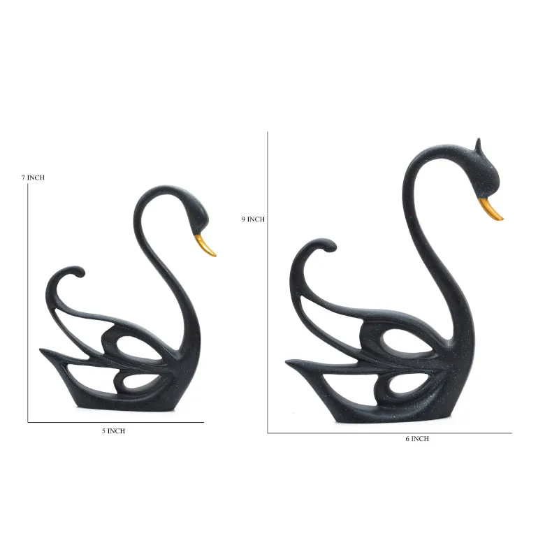 Swan Match Resin Couple Showpiece - Set Of Two media 5