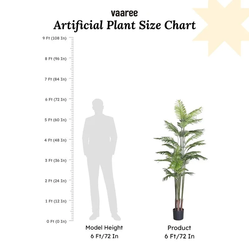 Artificial Palm Plant With Black Fiber Pot - 5.9 Feet - 7
