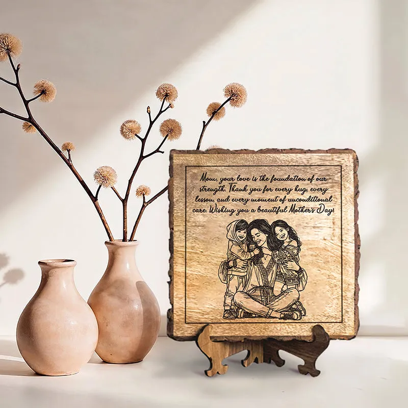 Foundation Of Strength Wood Showpiece - Square media 1