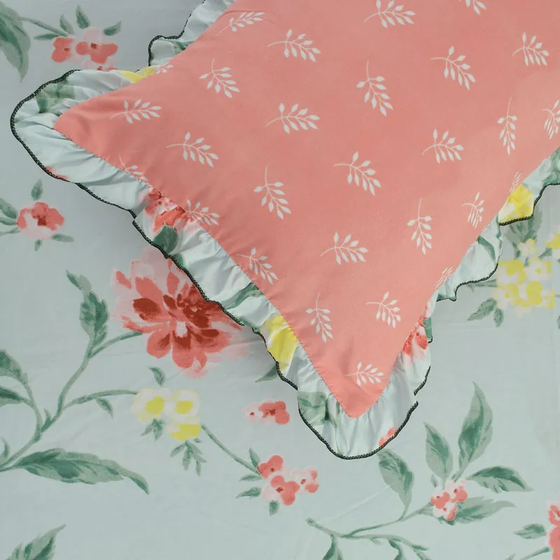 Pansy Field Frill Micro Fiber Bedsheet - 150 GSM media 5