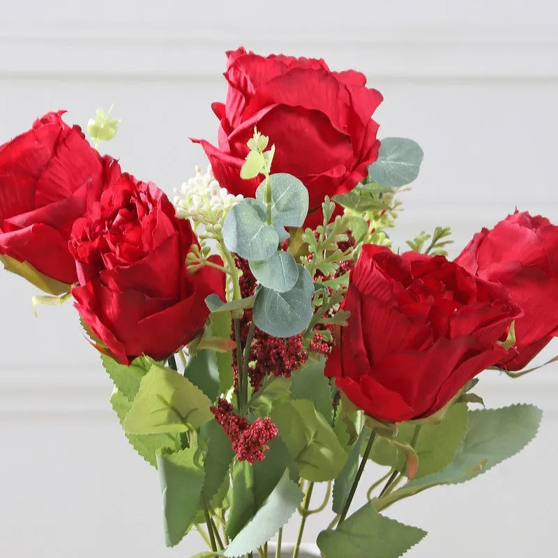 Autumn Rose Artificial Flowers - Red media 5
